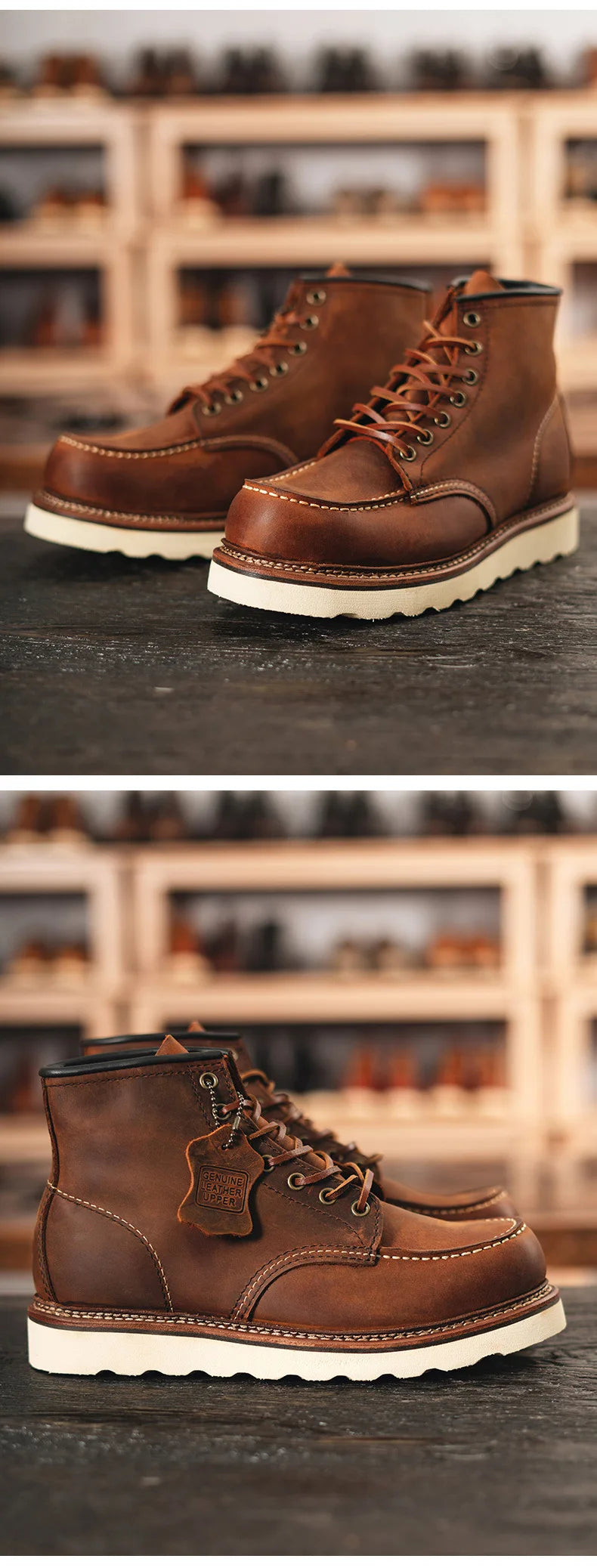 YR Best.Mens Vintage Style Leather Shoes.Good Year 1907 Quality Cowhide Boots.Motor Rider Leather Boots.Retro Casual Top Layer