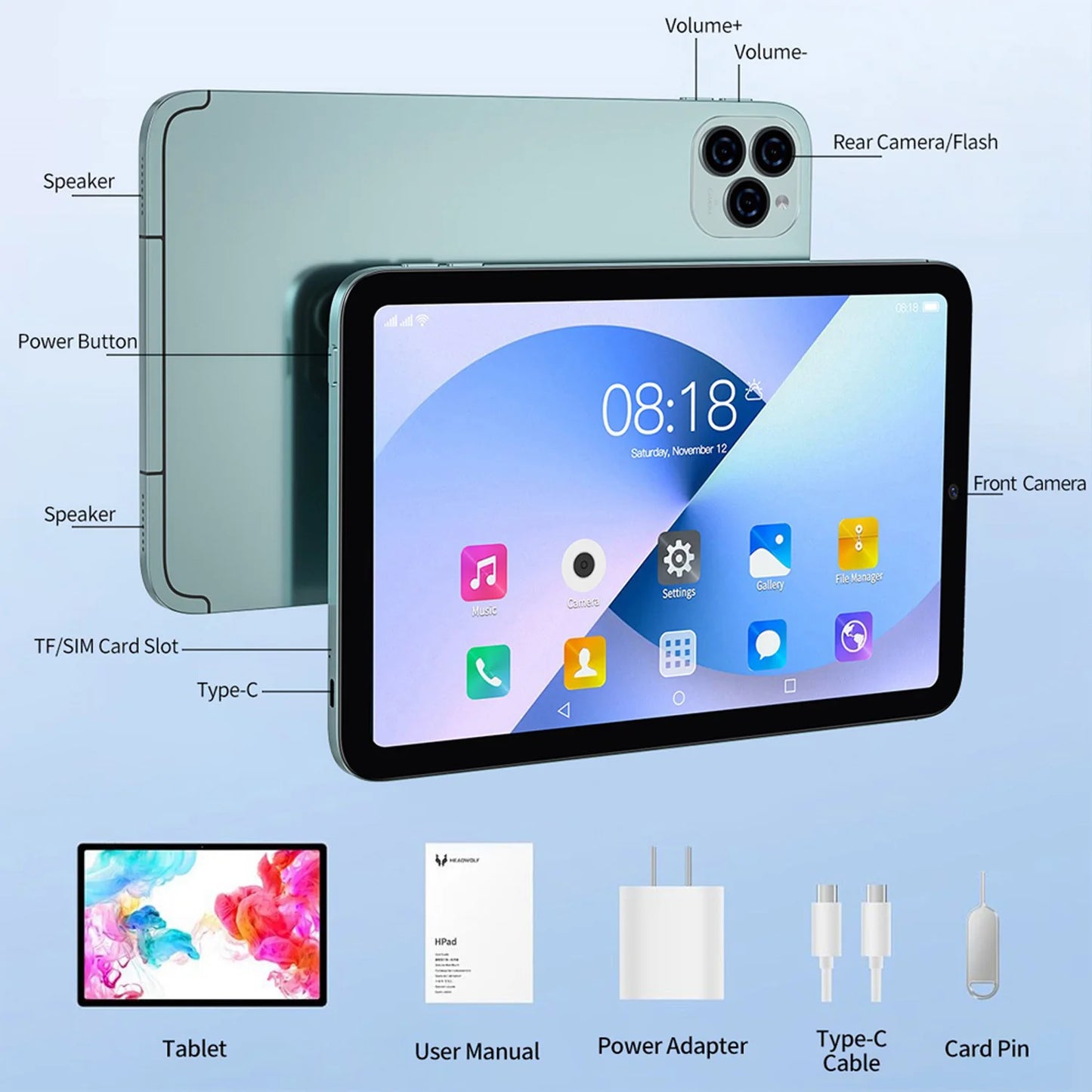 New 10.1 Inch Global Version Tablets Octa-Core 12GB+128GB ROM 7000mAh Google Play 4G LTE Phone Call 5G WiFi Tablet PC Android 14