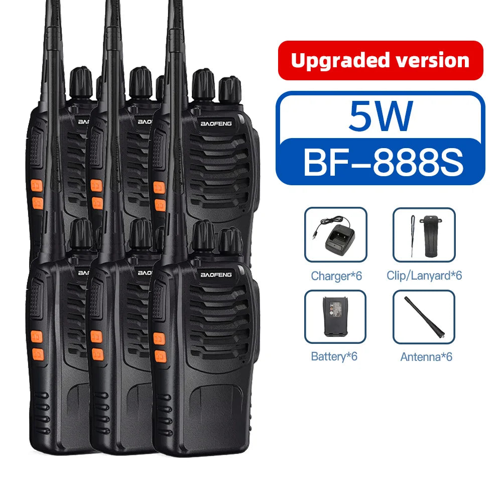 2/4/6PCS Baofeng BF-888S UHF Two-Way Radio 400-470MHz 16CH With Headset 5km Long Range Walkie Talkie Self-Driving Travelling