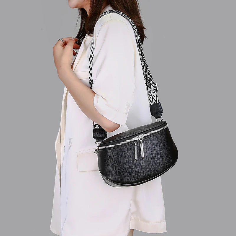 High Quality Cow Leather Women Shoulder Crossbody Bags 2023 Luxury Solid Genuine Leather Small Handbag Female Messenger Tote Sac