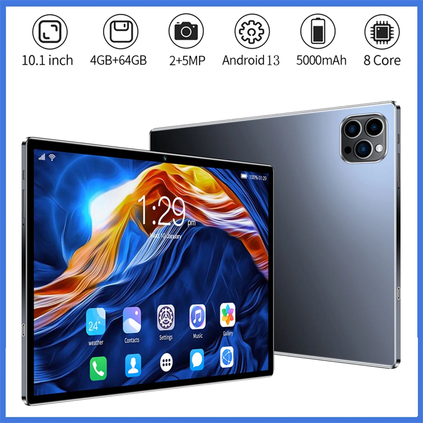 New 10.1 Inch Android Tablet Pc Google Play Octa Core Dual Cameras Dual SIM Phone Call Wifi Tablets 4GB RAM 64GB ROM