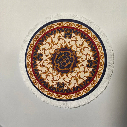 Woven flower Persian carpet small coaster wholesale merchants cheap mouse pad desk mat retro style rubber non-slip computer mats
