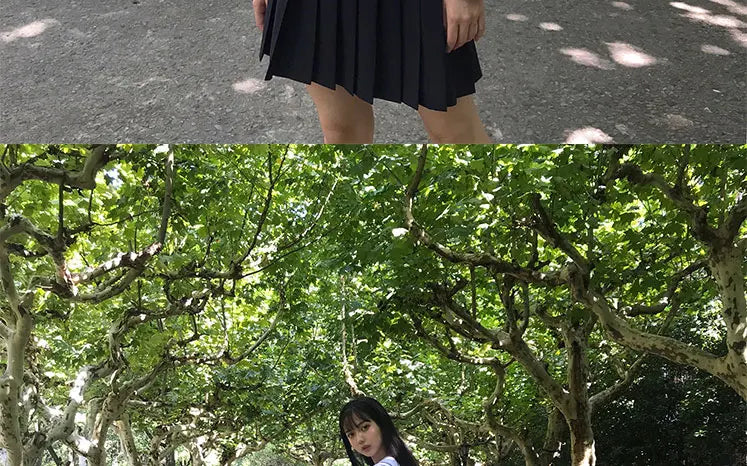 JK Uniform Full Set Basic Spring Shore Gold Two Long-sleeved Japanese Soft Girl Student College Style Sailor Suit