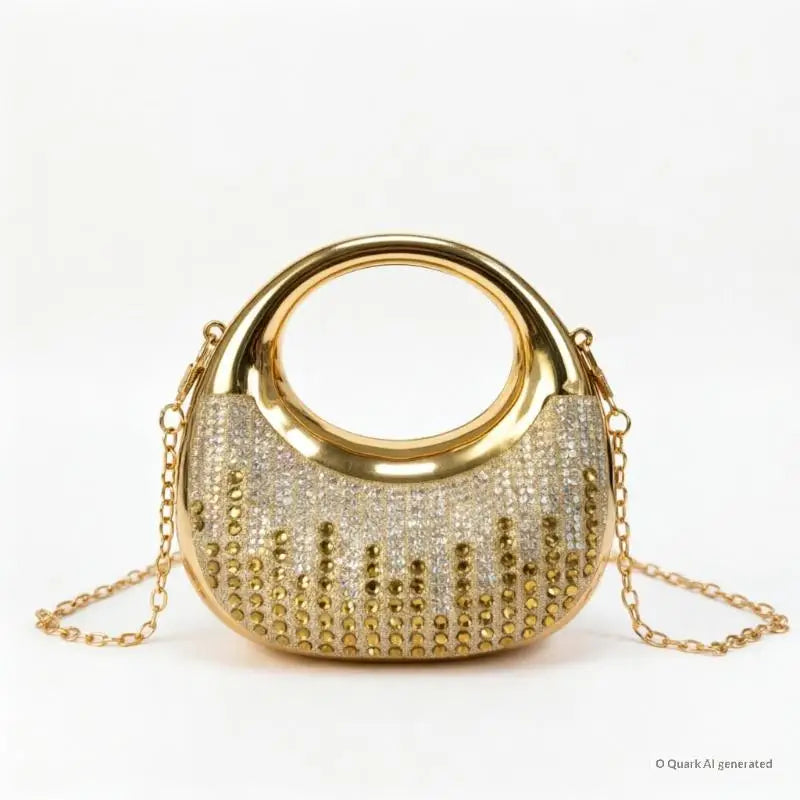 New Fashion Rhinestone Purses And Handbags Mini Golden Evening Bag Luxury Shoulder Bags Funny Party Wedding Acrylic Clutch Purse