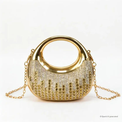 New Fashion Rhinestone Purses And Handbags Mini Golden Evening Bag Luxury Shoulder Bags Funny Party Wedding Acrylic Clutch Purse