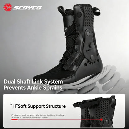 Scoyco Professional Motorcycle Racing Boots Track‑Grade Protective Riding Shoes Dual‑Boot Ankle TPU Shin Guard Breathable Boots