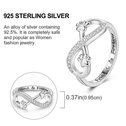 925 Sterling Silver Infinite Love Ring Original Luxury Design Zircon Finger Rings For Women High Quality Wedding Jewelry Gift