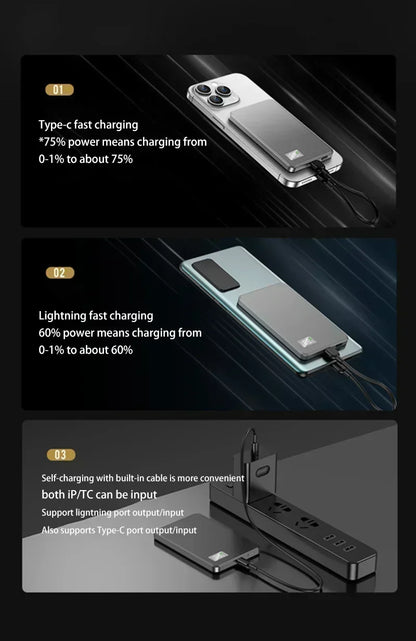 Lenovo Wireless Magnetic 500000mAh Power Bank Fast Charging Portable PD22.5W External Battery for Magsafe for iPhone17 Samsung