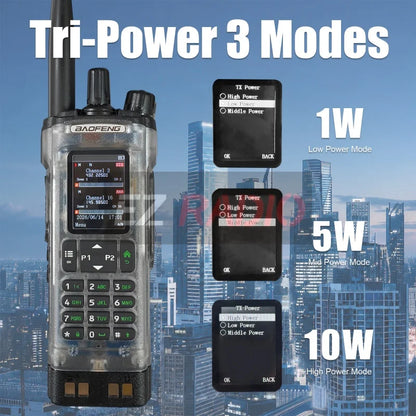 Transparent Baofeng Radio DM 32UV DMR Digital Wireless Walkie Talkie With AES256 Encryption For Long Range Secure Contact skiing