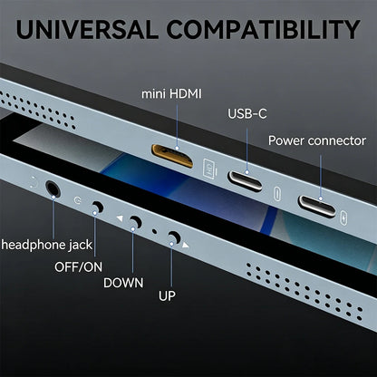 10.5'' FHD Portable Monitor Touch Screen External Monitor with Leather Case for Laptop Macbook Smart Phone Xbox gaming