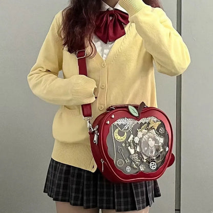 Kawaii Ita Backpack Creative Apple Women's Ita Bag Original Cute Five Pointed Star Street Fashion Harajuku Girl Crossbody Bags