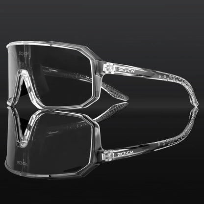 SCVCN Cycling Glasses UV400 Photochromic Sunglasses Men Sun Mountain Bike Road Bicycle Eyewear Sports Running MTB Cycle Gogg