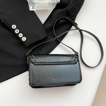 Solid Color Flip Crossbody Bag For Women Small Handbag Women Fashion Designer Bags PU Leather Shoulder Bag Female Purses