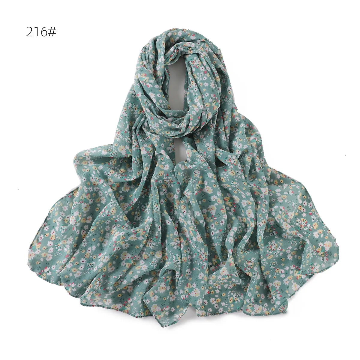 66 Colors Pearl Chiffon Printed Hijab Scarf New Fresh Small Floral Polka Dot Sunscreen Silk Scarf Shawl Turbans for Women Hijabs