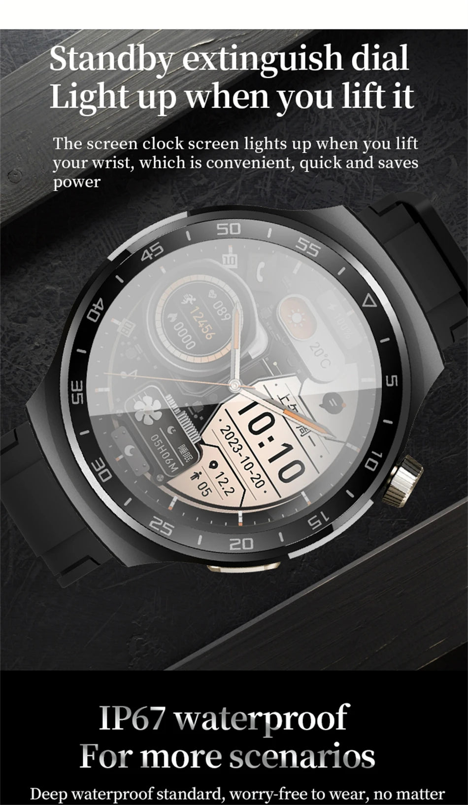 New Watch 5 Pro for Men Smart Watch Bluetooth Call Sports Fitness Men's Wristwatch Heart Rate Monitor Waterproof Smartwatch Hw12