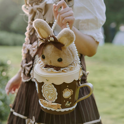 Japanese Original Lolita Cartoon Cute Rabbit Plush Shoulder Bag Sweet Kawaii Jk Uniform Oblique Span Bag