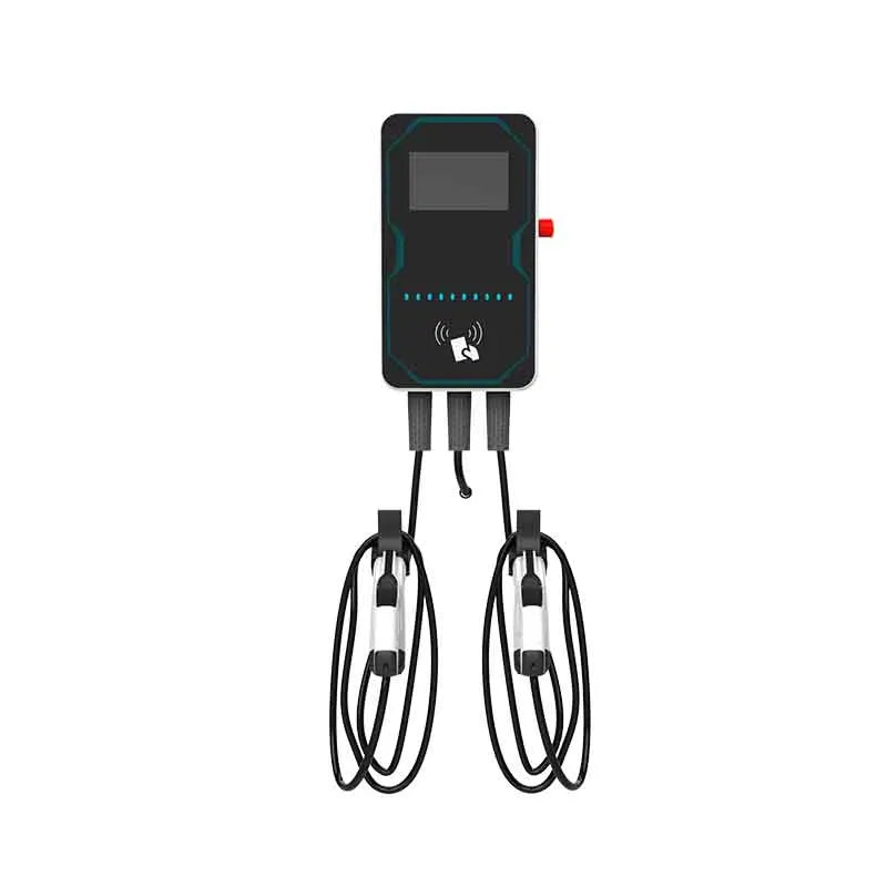 WUFEN EVSE Wallbox EV Car Charger Electric Vehicle Double-gun Wall-Mounted Charging Pile 14KW Type2 GBT Type1 NACS Cable