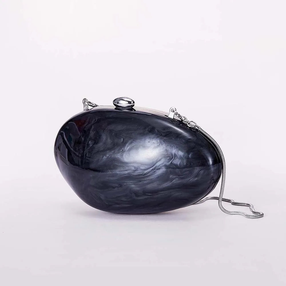 Oval Marble Beige Shell Acrylic Luxury Elegant Lady Evening Bag Cute Handbag Wedding Lady Girl Female Mini Purse