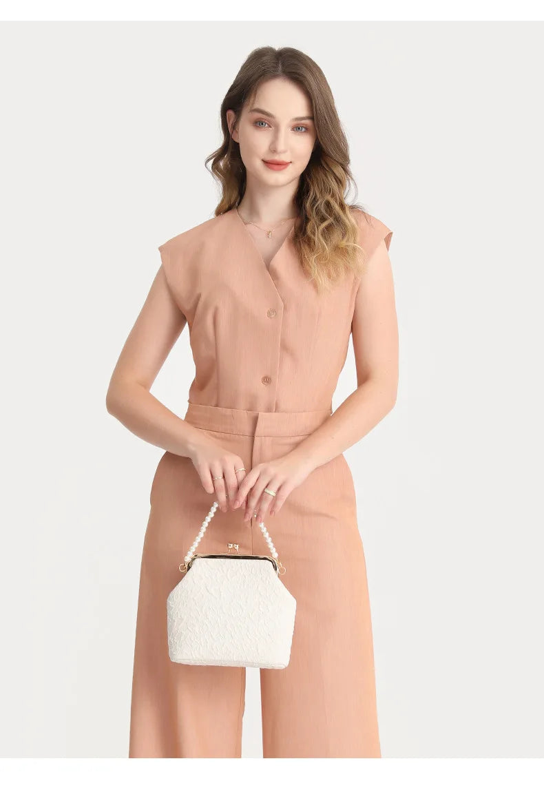 Mobile Phone Bags Pearl Chain Crossbody Bag for Women Shoulder Bags Makeup Bag Purse and Handbags Mother Kids Bag for Girl Сумка