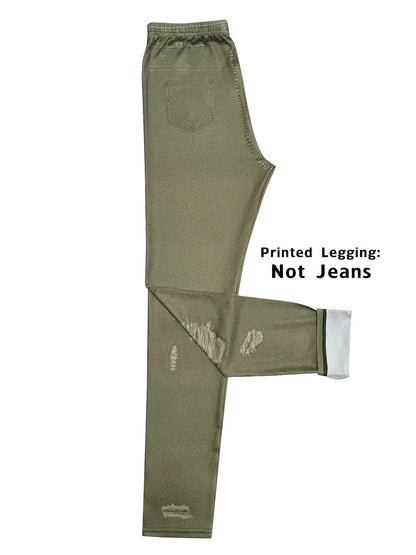 0132printed-legging-not-denim-fabricWomen's Four-Season Denim Printed Leggings Non-Denim Fabric Skinny Pants
