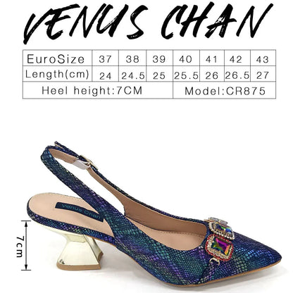Newest Style Teal Sky Color Platform Design Peep Toe Ladies Shoes Matching Bag Set For Mature Women Heel Party Pump