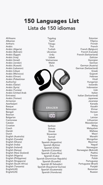 ERAZER XT66PRO Bluetooth Earphones ASMR Headsets DIY APP AI Translator Earbuds Wireless Headphones 13 Hours Long Life Display
