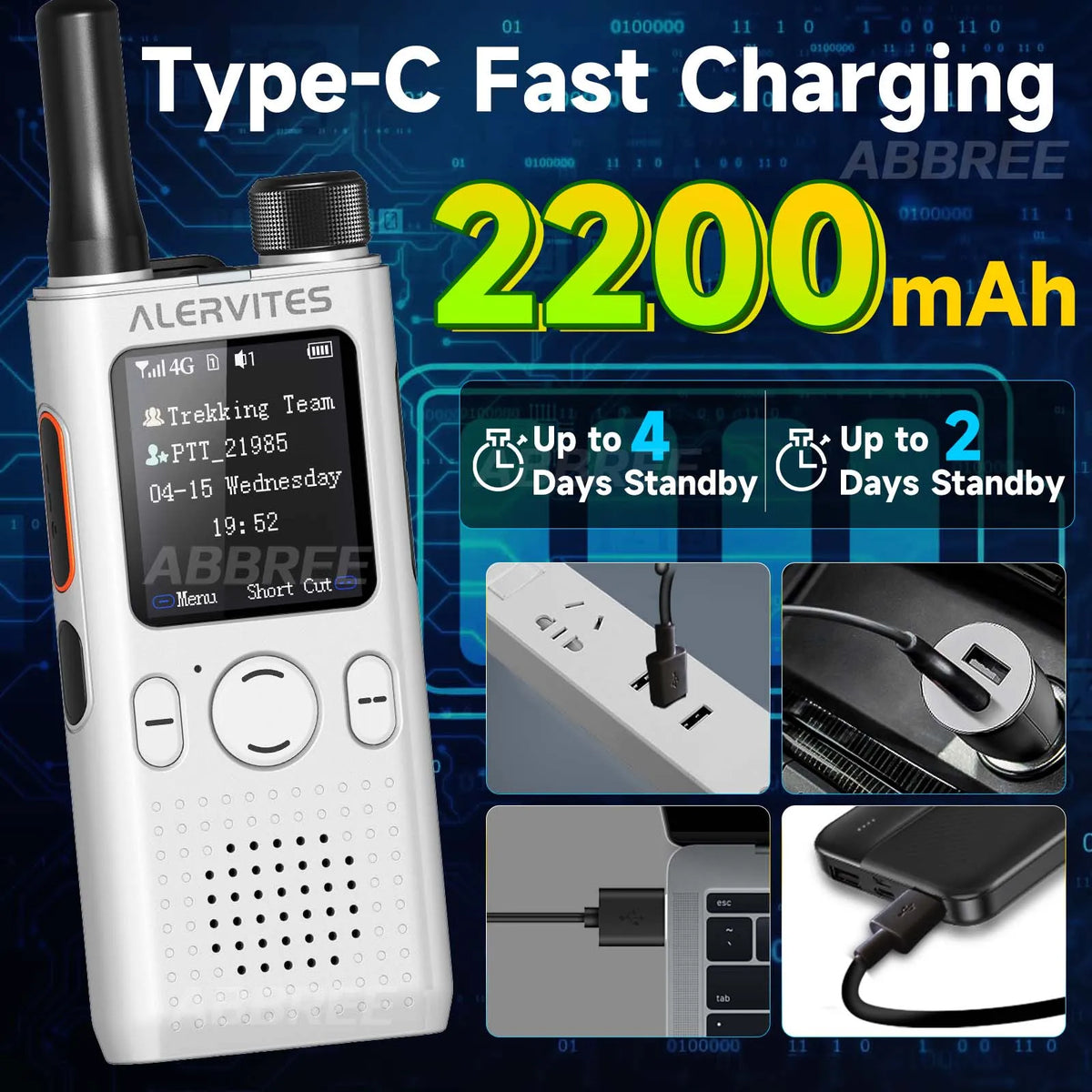 BAOFENG AT1 POC Walkie Talkie Unlimited Data Free For Life Global Phone APP Connection Dual Card Slot ALERVITES Network Radio