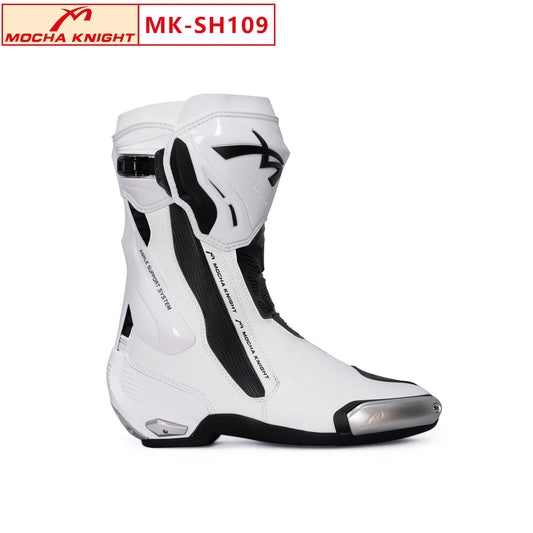 New MOCHA KNIGHT Motorcycle Track Boots CE Certification Professional Racing Off-road Botas Men Women BENKIA Supertech Boots