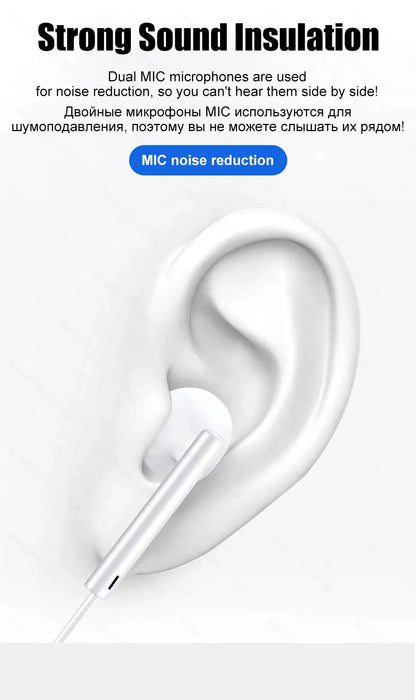 Original Headphones For iPhone 15 14 11 12 13 Pro Max Earphones XR X XS 8 Plus Bluetooth Wired Earbuds Headset Accessories