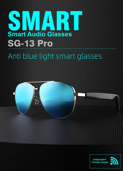 Smart Wireless Bluetooth Glasses Fashion Anti-Blue Light Glasses Multi-functional Music Playback Phone Answering Touch Operation