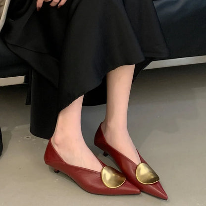 Luxury Women Heeled Shoes Pointed Toe Low Heels Designer Shoes Sexy Dress Fashion Woman Pumps Summer Elegant Zapatos Mujer