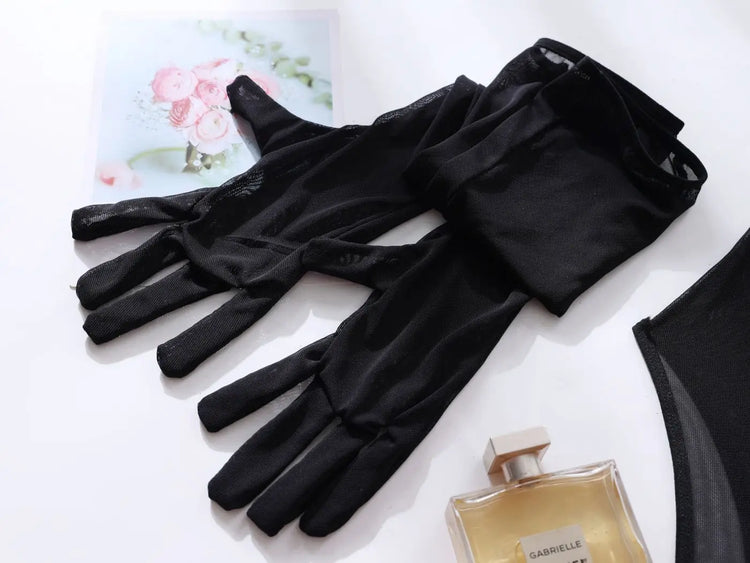 Sexy Jumpsuit With Lace Transparent Mesh Gloves Women Rompers Clothing Body Suits Lace Transparent Sweet Fashion Sexy Korean 5OW