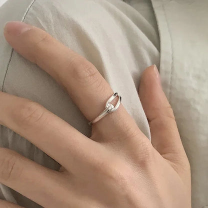 VENTFILLE 925 Sterling Silver Geometric Multilayer Round Bead Ring Female Fashion Punk Temperament Prevent Allergy Charm Jewelry