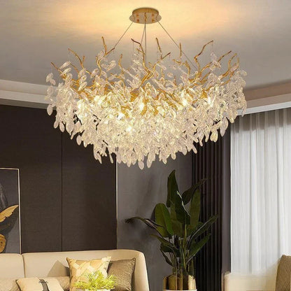 Luxury Modern Crystal Ceiling Chandelier Led Pendant Lamp Dining Table Living Room Bedroom Home Decor Wall Hanging Light Fixture
