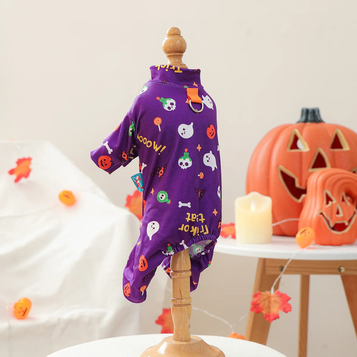 Girl Halloween Pajamas Apparel For Small Dogs Chest Closed Pet Indoor Home Wear Clothes Overall Tracksuit Chihuahua Yorkshire