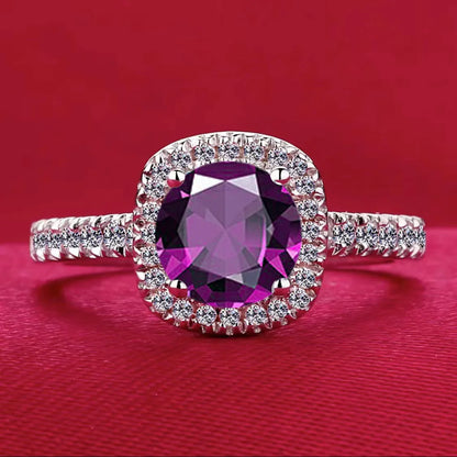 Best-selling 925 sterling silver 1-carat diamond square ring, suitable for engagement, proposal or party wear, stylish and versa