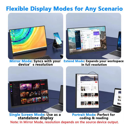 13.3-inch Touch Screen Portable Gaming Monitor Laptop Screen Extender FHD 1920x1200P IPS Touchscreen Monitor With Dual Speaker