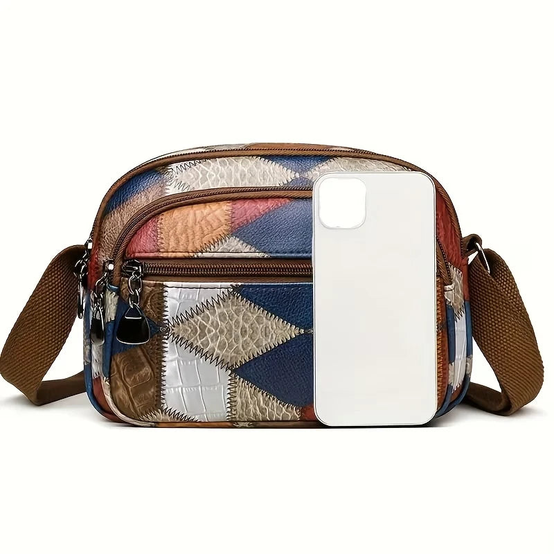 Daily Wear Vintage Check Small Shoulder Crossbody Bag Lightweight Design, Portable Handbag for Ladies Casual Street Matching
