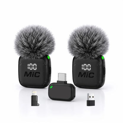 Mini Wireless Clip-On Microphone, Smart Noise Reduction, Long Battery Life, Perfect for Live Streaming, Podcasts, and Vlogs.