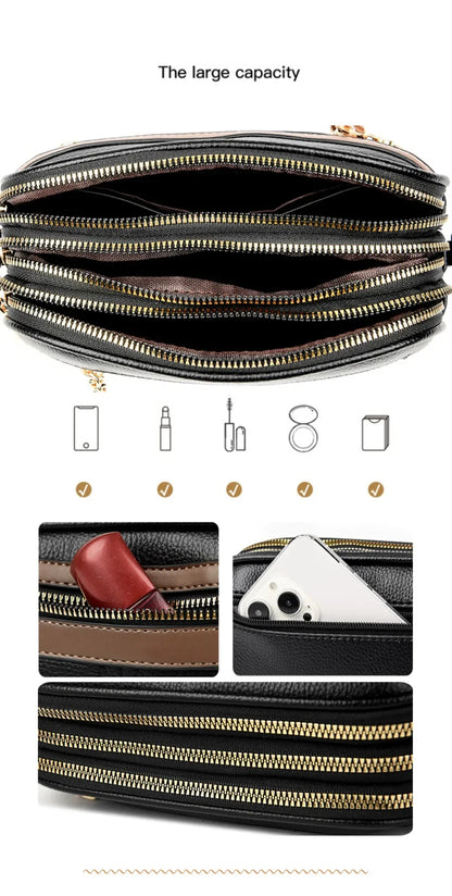 Genuine  3 Layers Luxury Designer Purses and Handbags Women Bag High Quality Leather Shoulder Sac  Bags for Women 2024Sac A Main