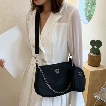 Woman Female Fashion Causal Handbag Set Crossbody Bags Shoulder Handbags 2in1 Sling Bag Trend Hand Bag For Travel Shopping