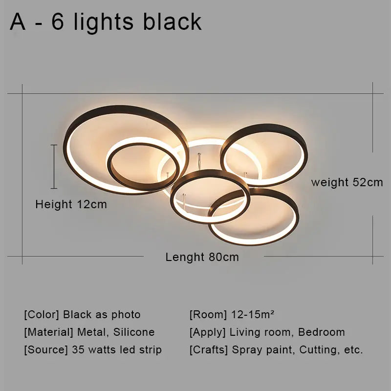 Modern LED Ceiling Chandeliers With Remote Control Decor Home Ring Lamp Living Room Bedroom Dining Room Ceiling Light Fixtures