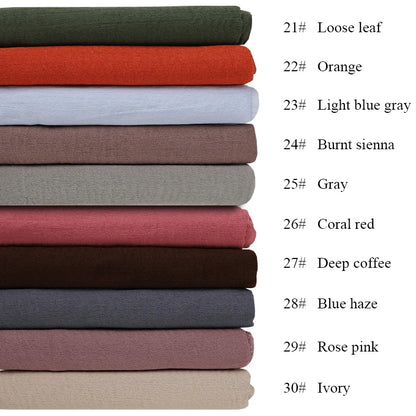 Ramadan Cotton Crinkle Headband Veil Scarves Women Solid Color  Head Wraps Long Scarves Turban Headband Muslim Fashion Headscarf