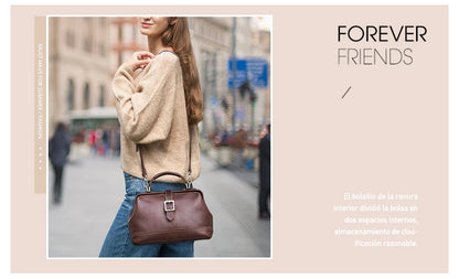 CONTACT'S Genuine Leather Sling Shoulder Bags for Women Luxury Designer Tote Bag Women‘s Bag Handbag Fashion Ladies’ Doctor Bag