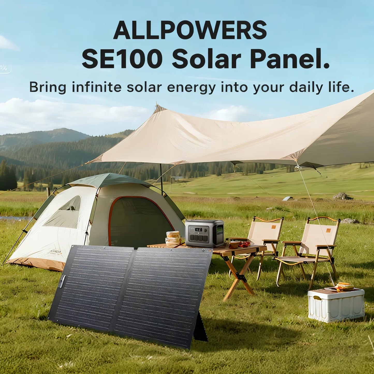 ALLPOWERS VOLIX P300 Solar Generator 256Wh Portable Power Station & SE100 100W Foldable Solar Panel Solar Charger for Camping RV