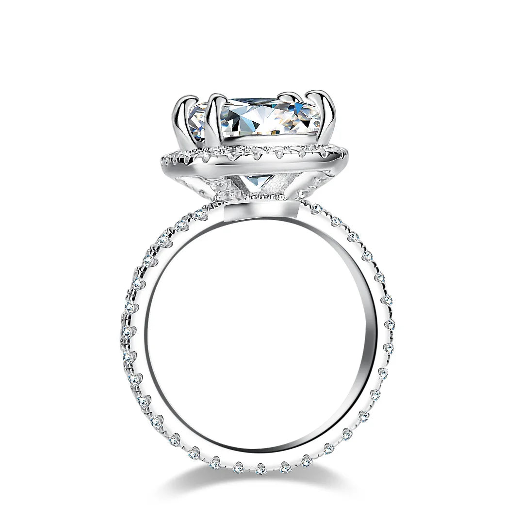 5CT Fancy-Cut Moissanite Ring Women PT950 Platinum - Sparkling 7CT fancy-cut, warm platinum, elegant for women