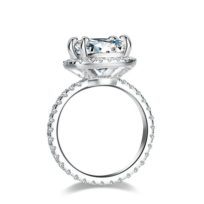 5CT Fancy-Cut Moissanite Ring Women PT950 Platinum - Sparkling 7CT fancy-cut, warm platinum, elegant for women