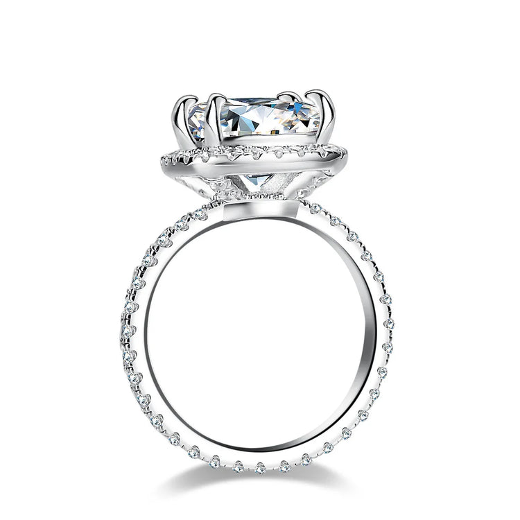 5CT Fancy-Cut Moissanite Ring Women PT950 Platinum - Sparkling 7CT fancy-cut, warm platinum, elegant for women