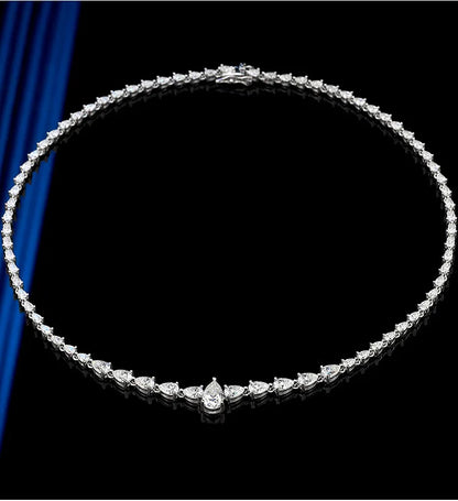 PureMax Luxury Pear Moissanite D VVS1 Color Diamond Wedding Necklace Bracelet for Women 925 Sterling Silver Engagement Jewelry