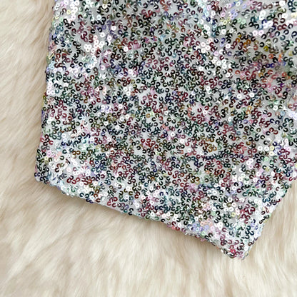 Sexy Sequin Party spaghetti Croset Bustier backless Slim Tanks and Camis Strap Glitter Crop Top Fashion Summer Women Clothes Y2k